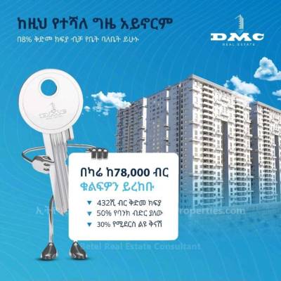 One bedroom 69sqm apartment for sale at ለቡ by DMC Real Estate 