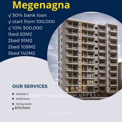 Onebdrm 1 bath 66sq.m apartment for sale at megenagna by Dalol Real Estate 